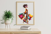 Whimsical Lady Shopping Clipart, an Illustration by Libby Wishes (Thumbnail 6 of 7)