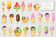 Ice Cream watercolor clipart, an Object Graphic by svetlanaARTdreams (Thumbnail 2 of 11)