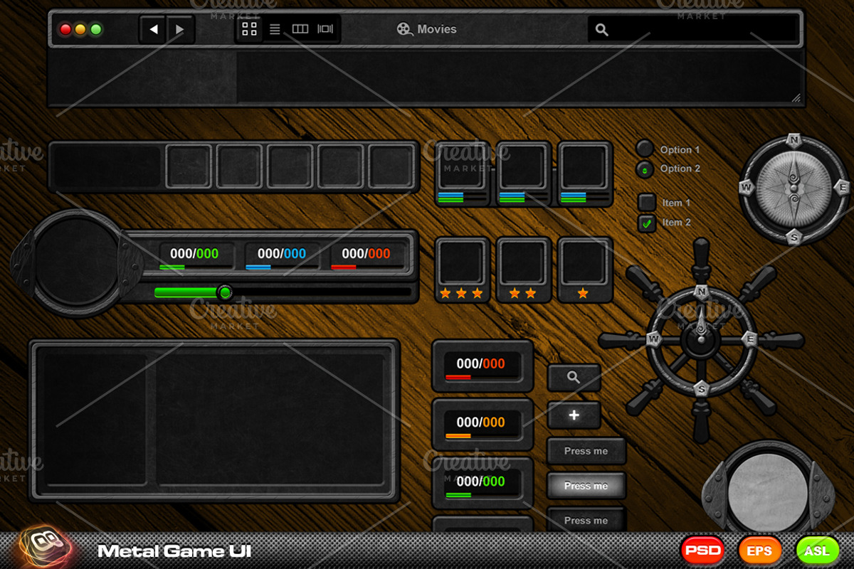 Metal Game UI Kit, an UI Kit Template by quicky