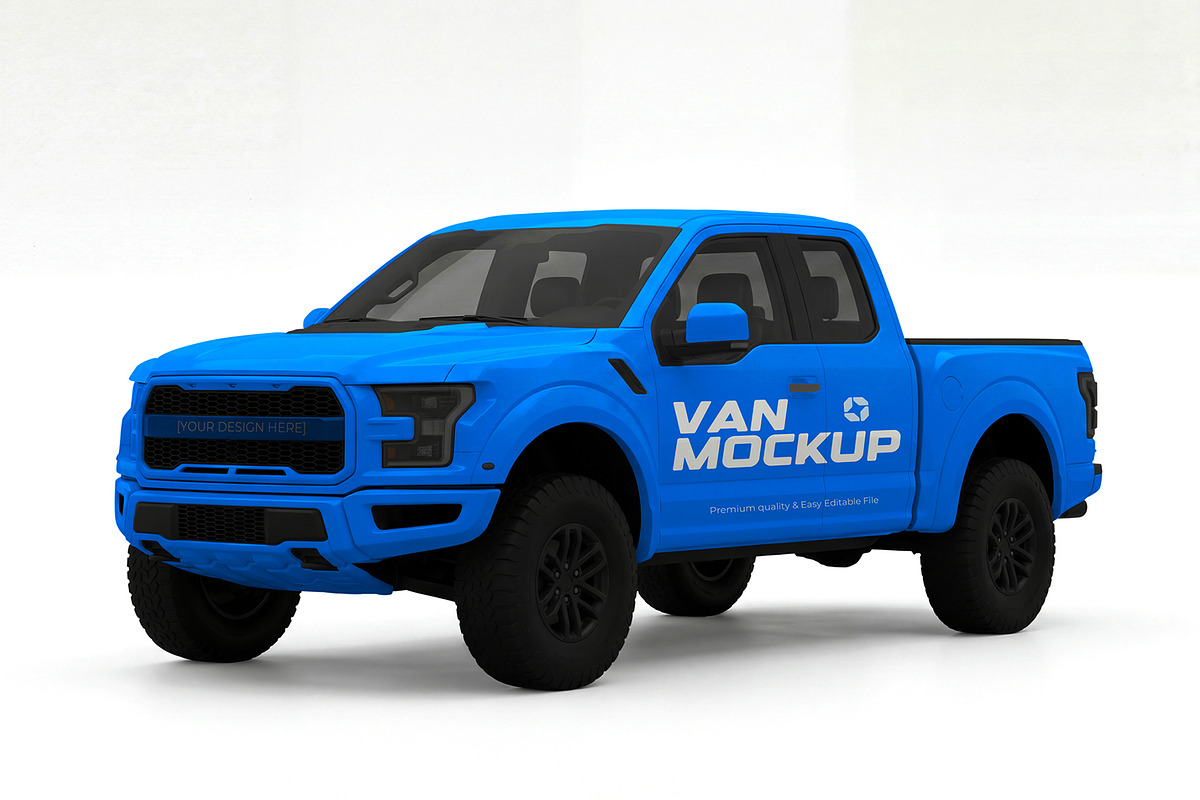 Pickup Truck & Delivery Van Mockup, an Advertising Mockup by graphypix (Photo 9 of 15)