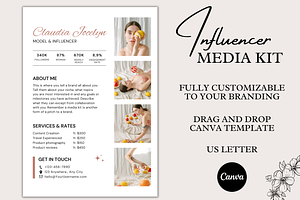 Influencer Rate Card Media Kit Canva