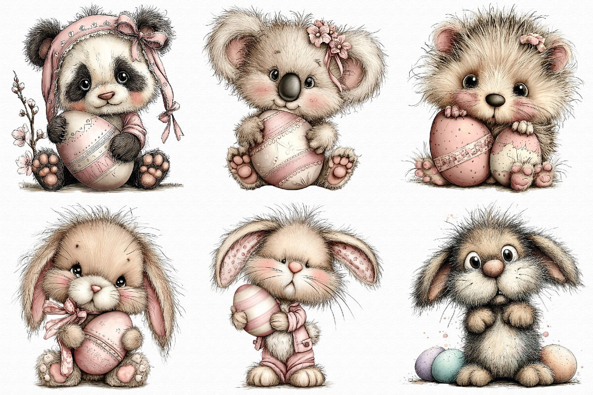 Whimsical Easter Animals Clipart, an Illustration by Libby Wishes (Photo 7 of 7)