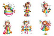 Whimsical Christmas Fairy Clipart, an Illustration by designcity5 (Thumbnail 3 of 5)