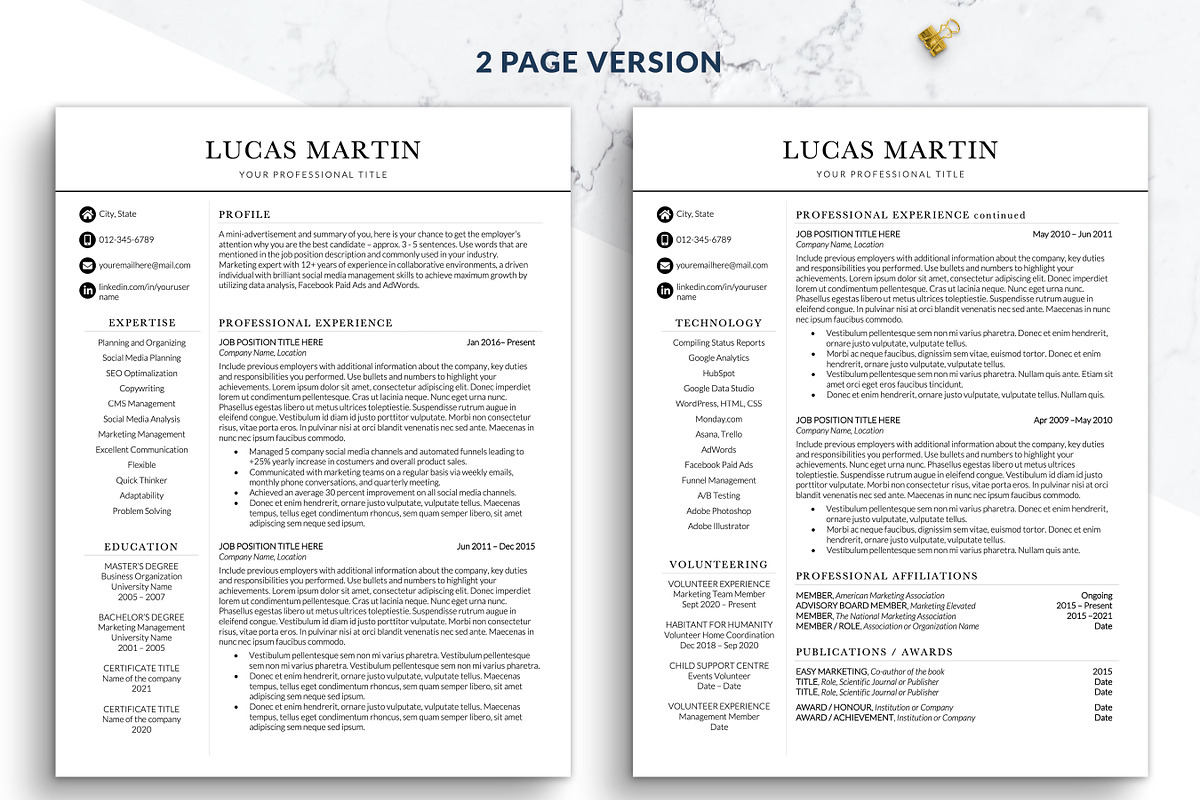 Modern Simple CV Resume Word, a Resume Template by BestResumes.Co (Photo 2 of 8)