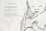 Newborn Line Art Clipart, a Person Illustration by natalisart (Thumbnail 4 of 10)