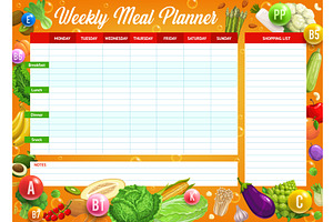 Vegetables And Vitamins Meal Planner