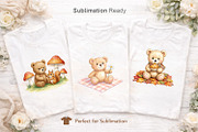 Watercolor Bear Picnic Sublimation, an Illustration by Artnoy (Thumbnail 5 of 8)