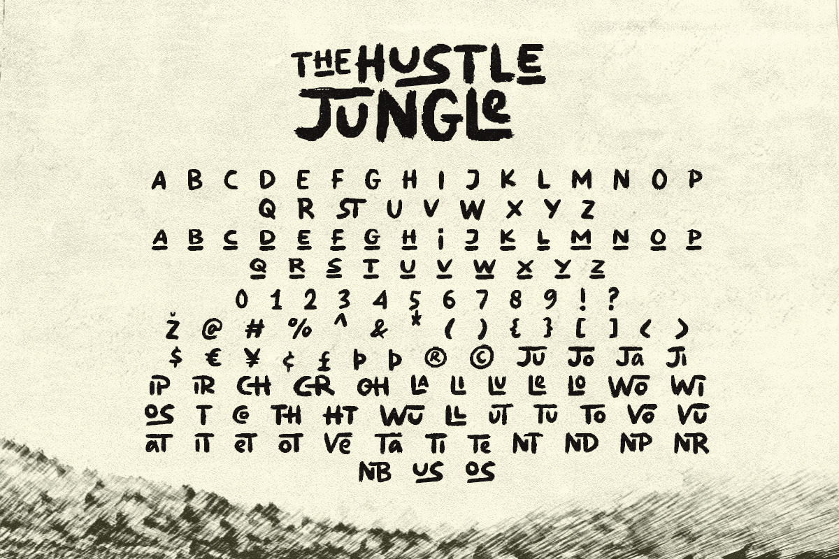 Hustle Jungle - Ligature Rough Font, a Handwritten Font by Bale Type (Photo 9 of 10)