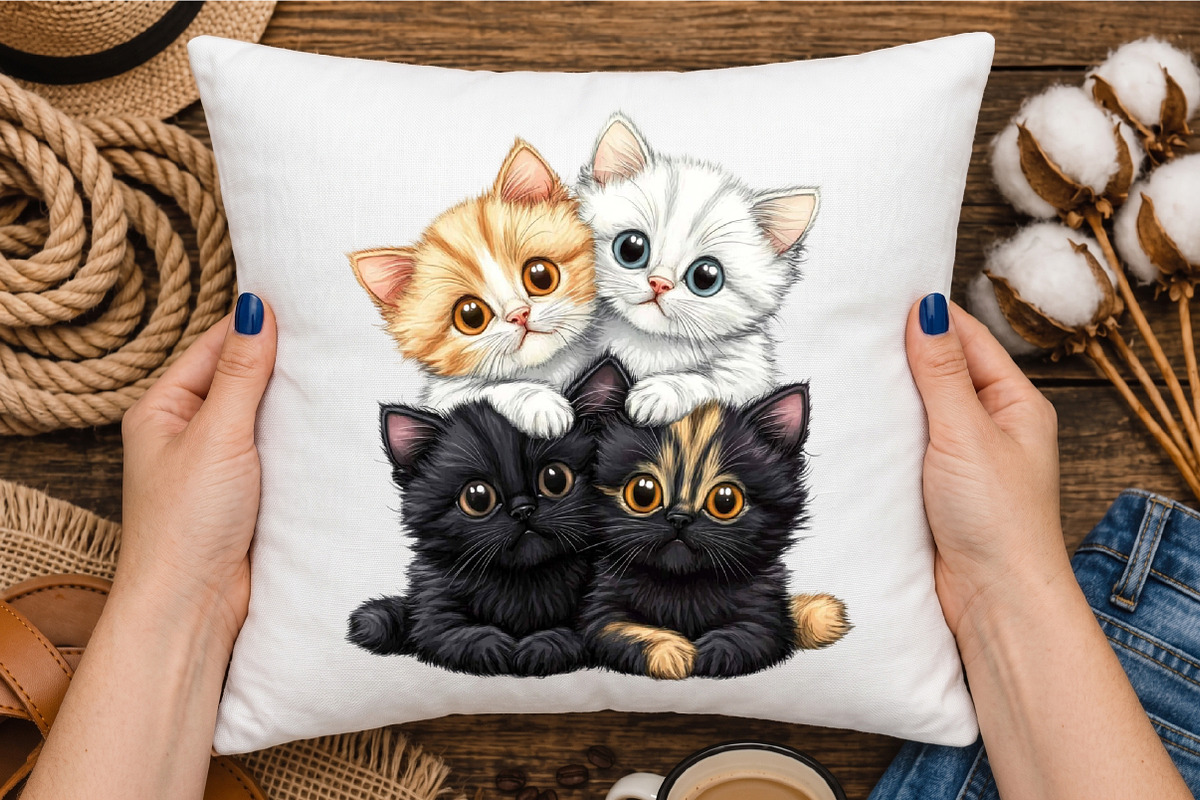 Whimsy Kittens Clipart Bundle, a Seasonal Illustration by designcity5 (Photo 4 of 5)