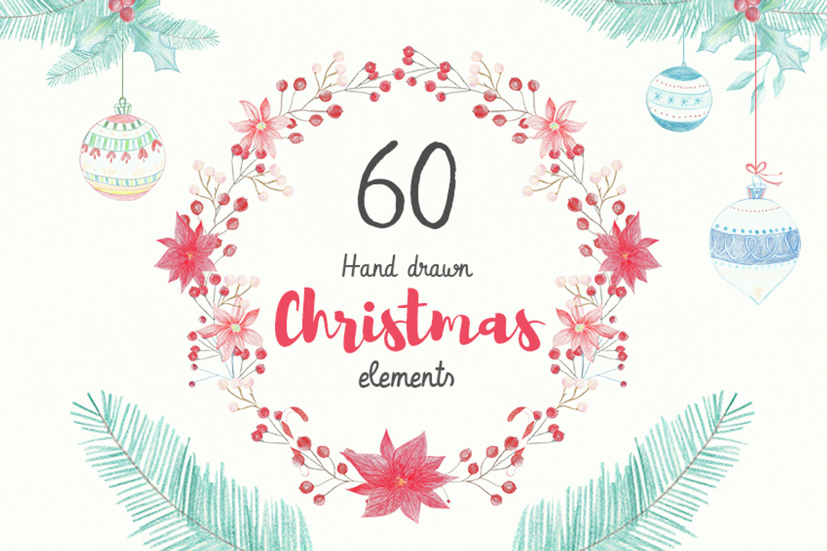 Hand Drawn Christmas Elements, an Illustration by RoxanaMihis (Photo 1 of 5)