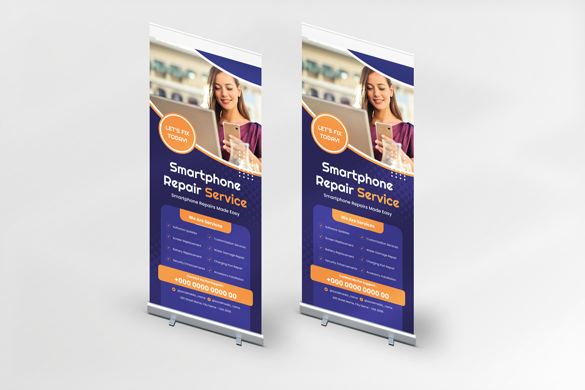 Smartphone Repair Roll Up Banner, a Print Template by Annora Studio (Photo 3 of 5)