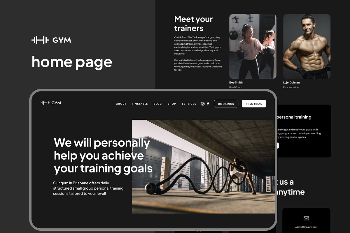 Fitness landing page for startups, an UI Kit Template by Omnify (Photo 2 of 6)