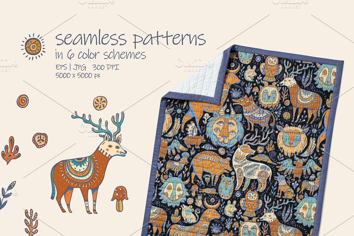 Funny Forest Animals, a Pattern Graphic by Depiano (Photo 2 of 5)