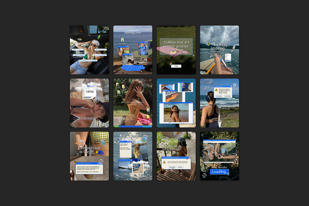 Frutiger Aero Y2K Instagram Posts, a Social Media Template by Meraki Templates (Photo 5 of 6)