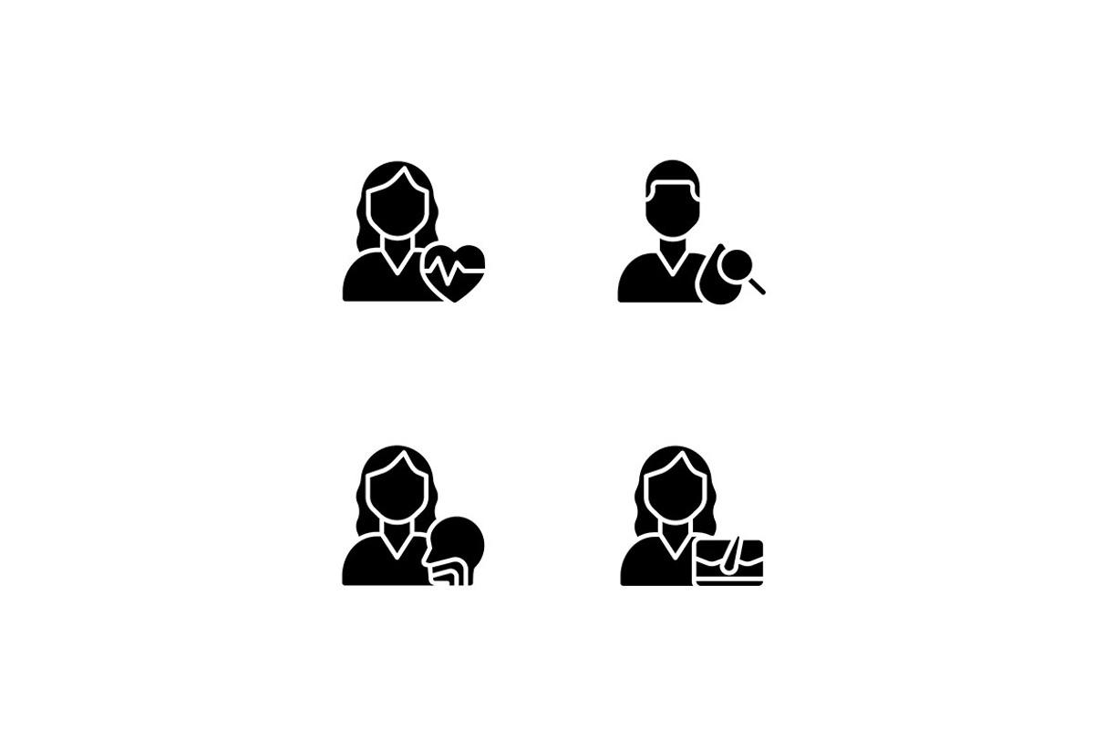 Doctor appointment black glyph icons, a Solid Icon by IMG Visuals