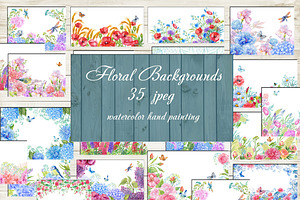 Floral Backgrounds Watercolor