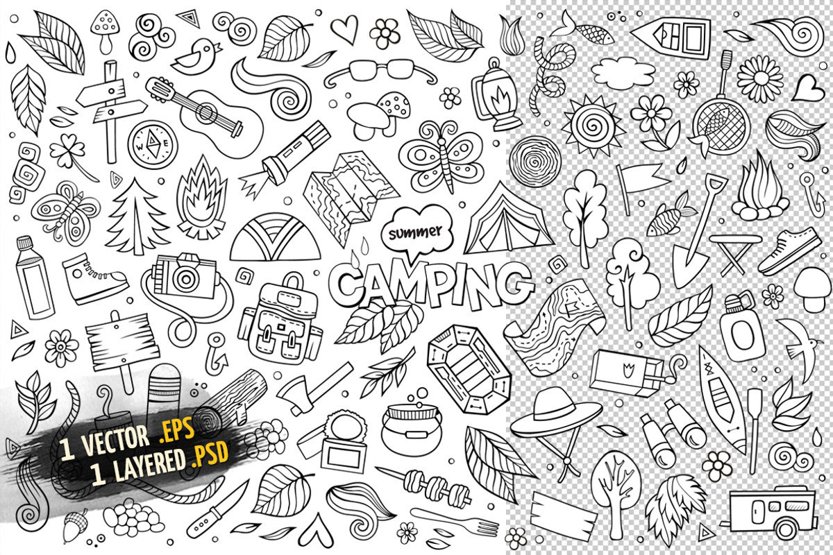 Camping Objects & Elements Set, an Object Graphic by BALABOLKA (Photo 3 of 4)