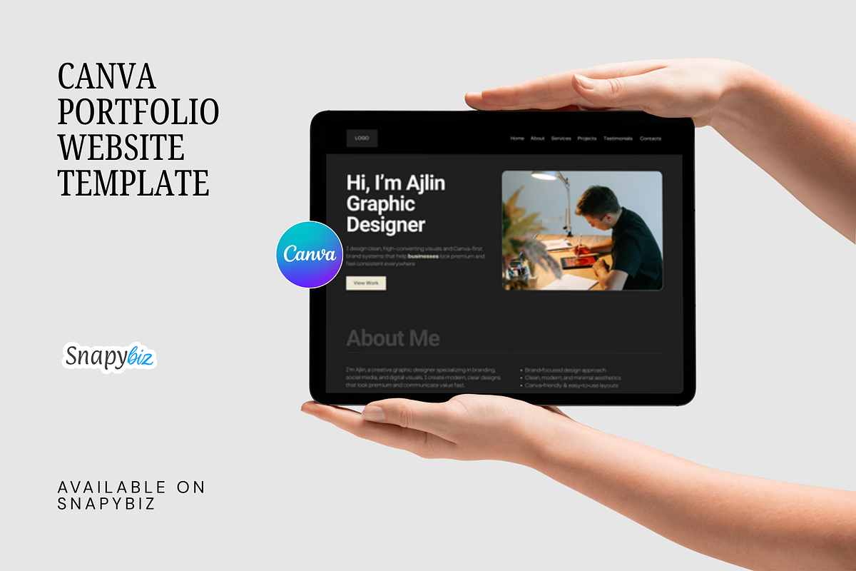 Canva Portfolio Website Template, a Websites & App Template by Snapybiz (Photo 5 of 11)
