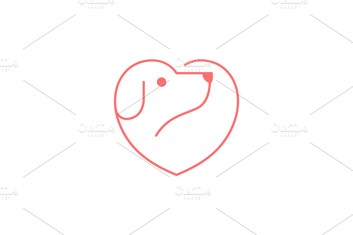 dog love pet care line logo design, a Branding & Logo Template by devastd