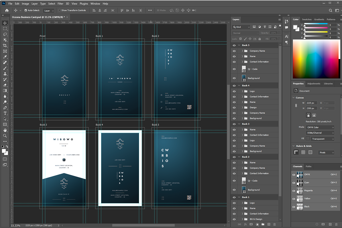 Oceana - Exclusive Business Cards, a Business Card Template by Ctrl space studio (Photo 6 of 9)