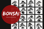 25 Japanese Bonsai BnW Sketches, a Decorative Illustration by Cam' Studio (Thumbnail 1 of 4)