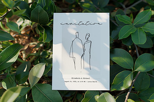 Minimal Line Art Wedding Invitation, an Invitation Template by Filip Studio