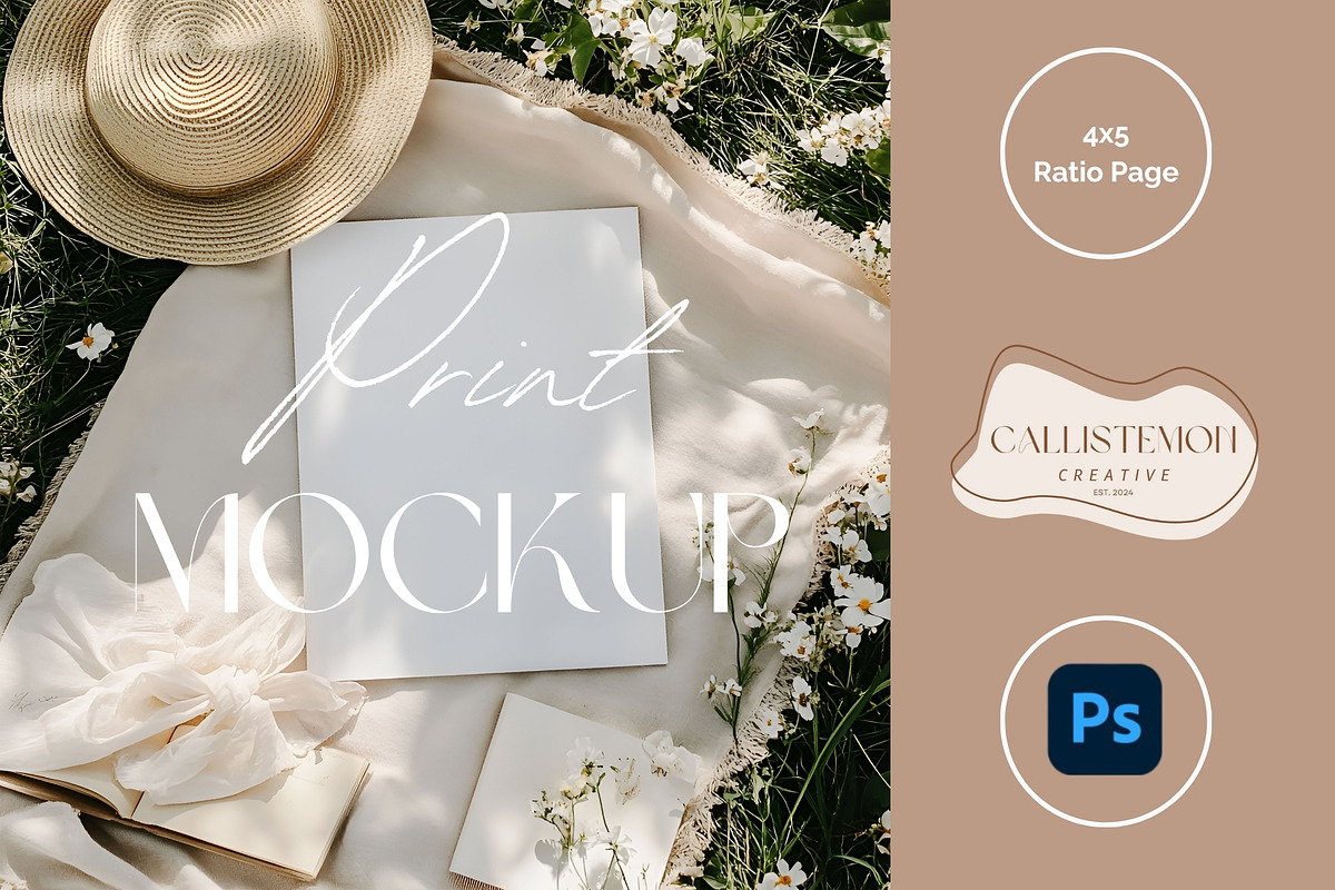 4x5 Poster Page Mockup | PA-PI-003, a Books & Magazine Mockup by Callistemon Creative (Photo 1 of 8)