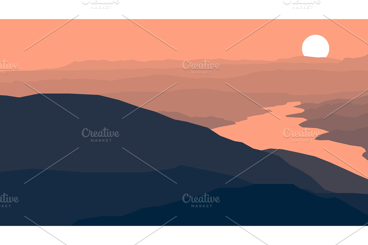 Vector Hazy Landscapes Bundle, an Illustration by BenDesigner (Photo 7 of 9)