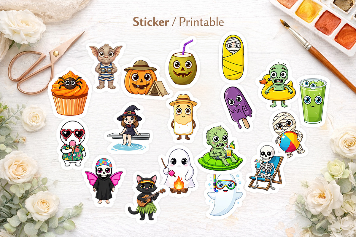 Summerween Sublimation PNG, a Seasonal Illustration by Artnoy (Photo 7 of 18)