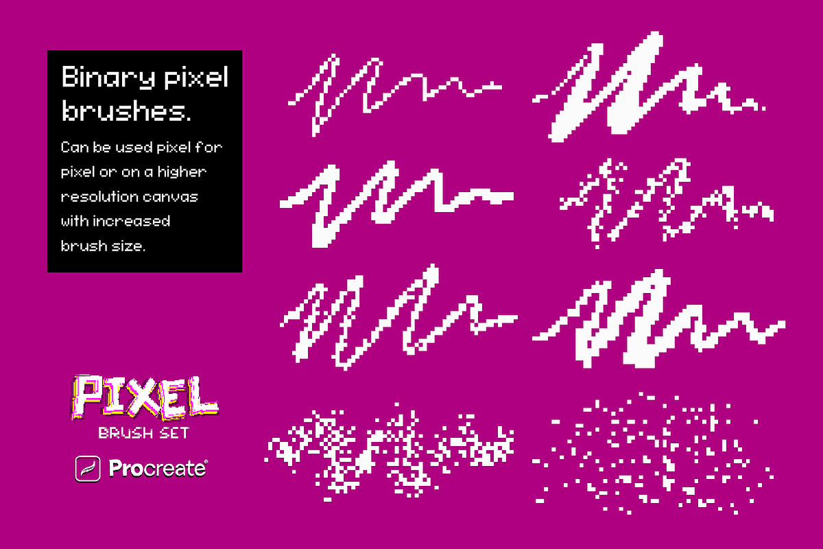 Pixel Brushset for Procreate, a Brush Add-On by wwowly (Photo 2 of 3)