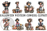 Halloween Western Cowgirl Clipart, a Seasonal Illustration by OK Design (Thumbnail 2 of 6)