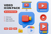 Video 3D Icon Pack #3, an Object 3D Model by deviapuspitasari2 (Thumbnail 1 of 2)