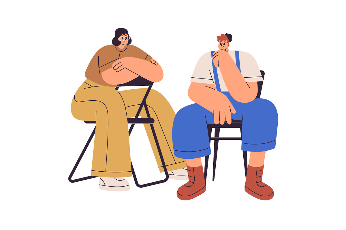 People sit on chairs and talk set, a Person Illustration by Good Studio (Photo 4 of 7)