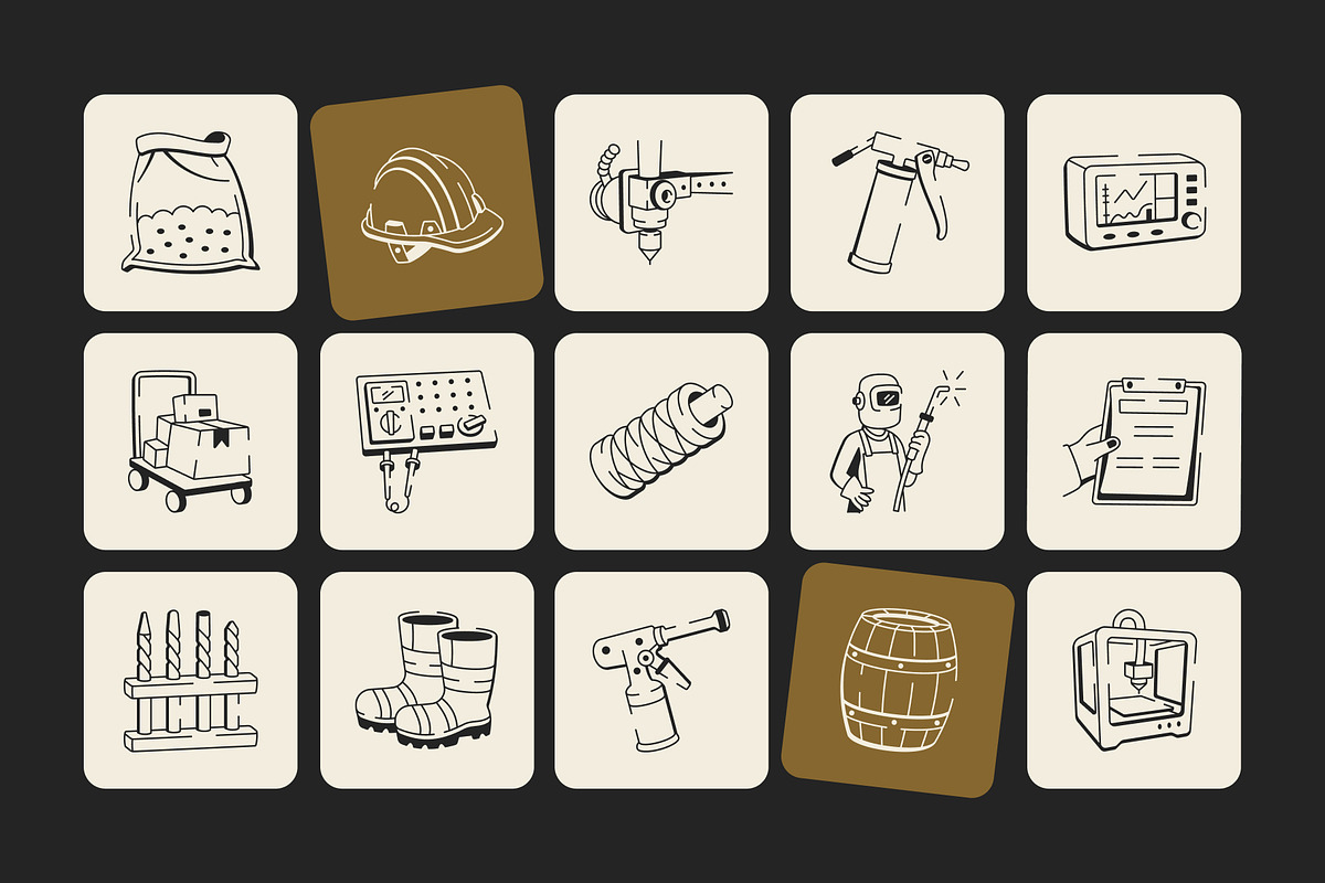 Manufacturing Doodle Icon, an Outline Icon by Vectors Market (Photo 6 of 8)