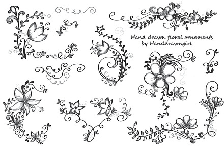 Hand drawn floral ornaments