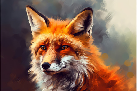 Fox closeup digital art. Generate Ai, an Animal Photo by Ylivdesign