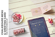 Chalkboard and Greeting Card Mockup, a Mockup by mockupgeek (Thumbnail 2 of 4)