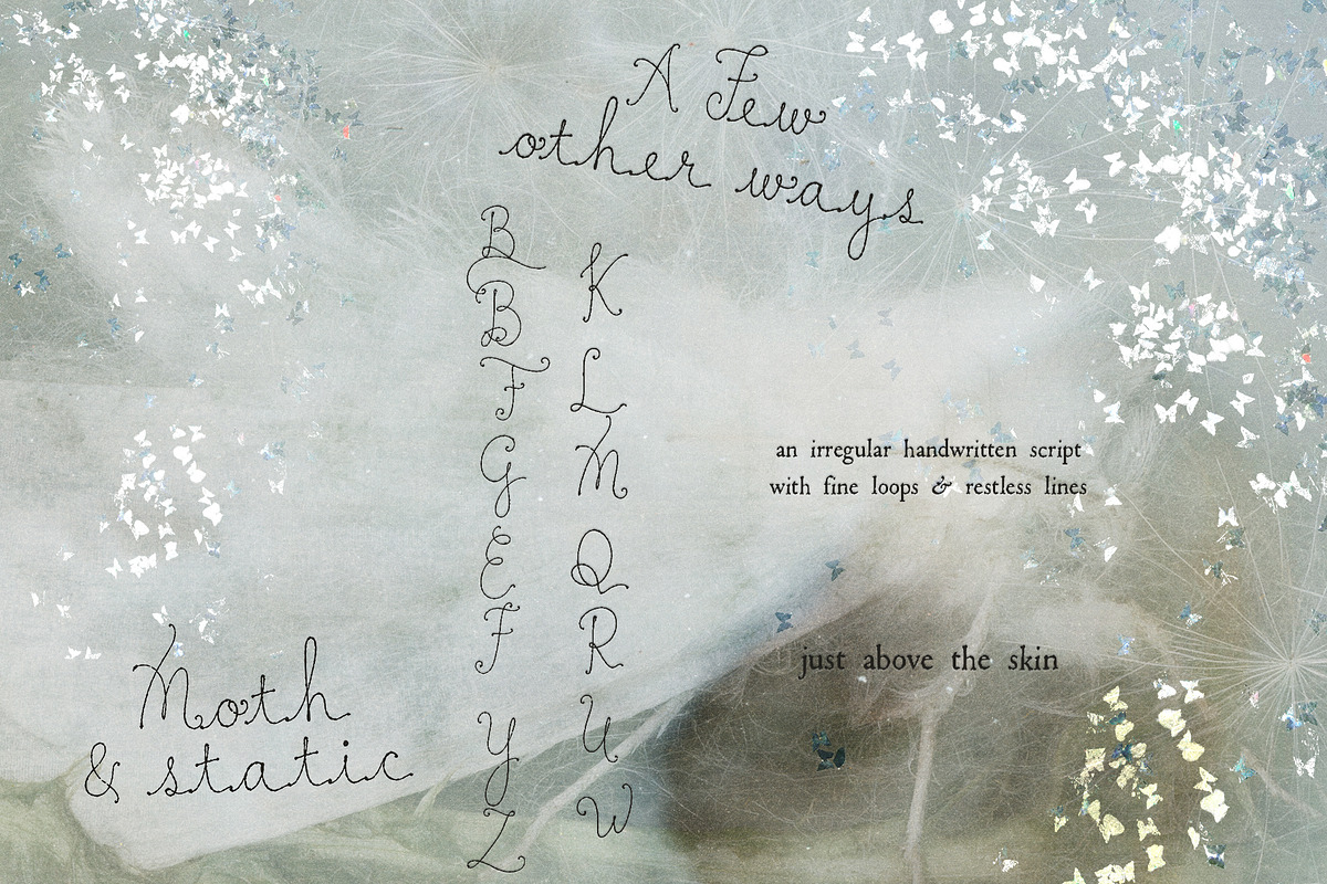 Moth & Static Handwritten Font, a Script Font by Mneme (Photo 9 of 9)