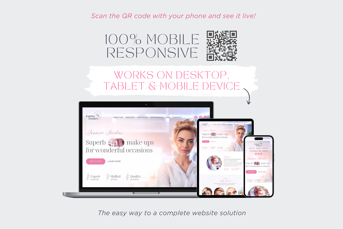 Beauty Website Template Canva Site, a Landing Page Template by vectorocean (Photo 4 of 11)