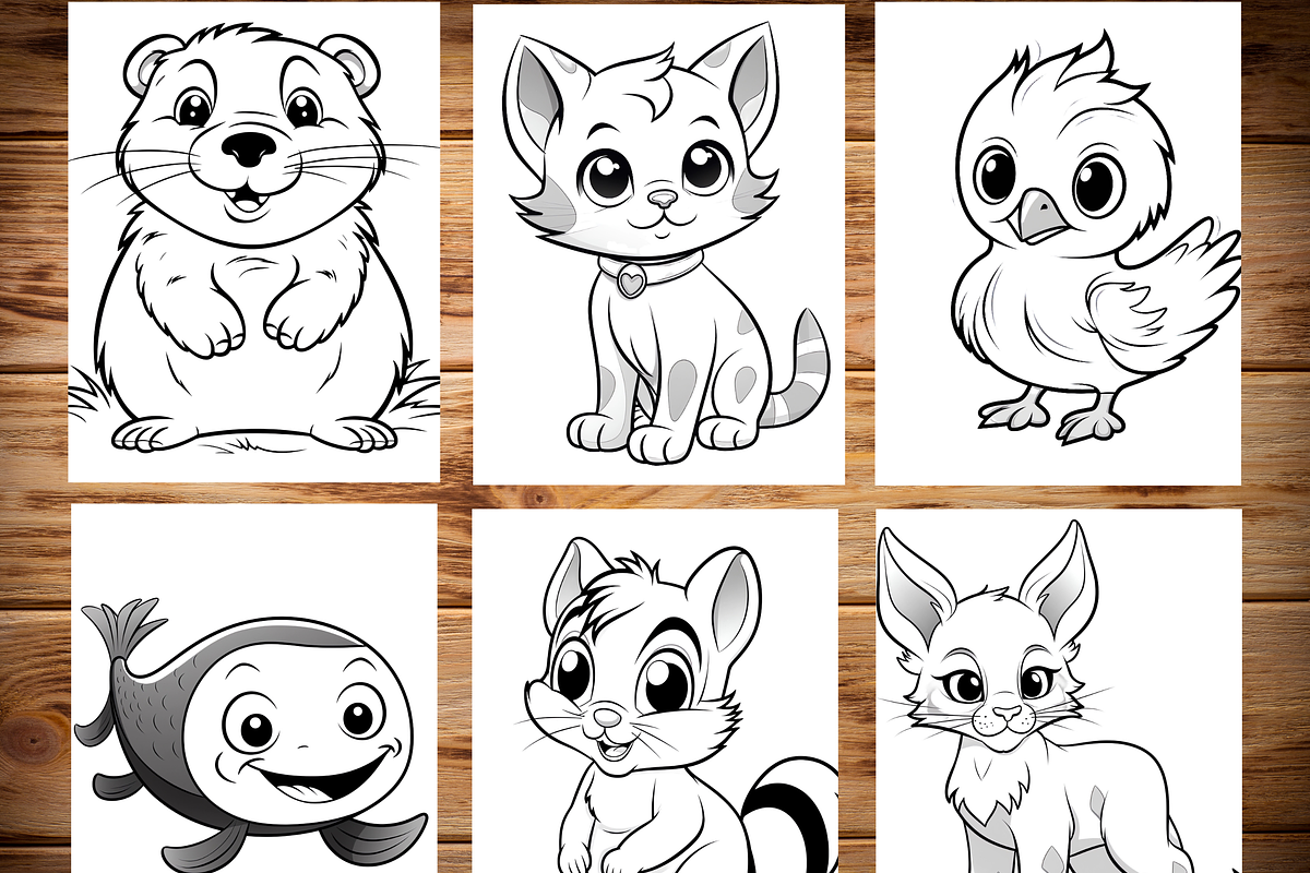 Cute Animals Coloring Pages for Kids, a Brochure Template by LA Design (Photo 3 of 10)