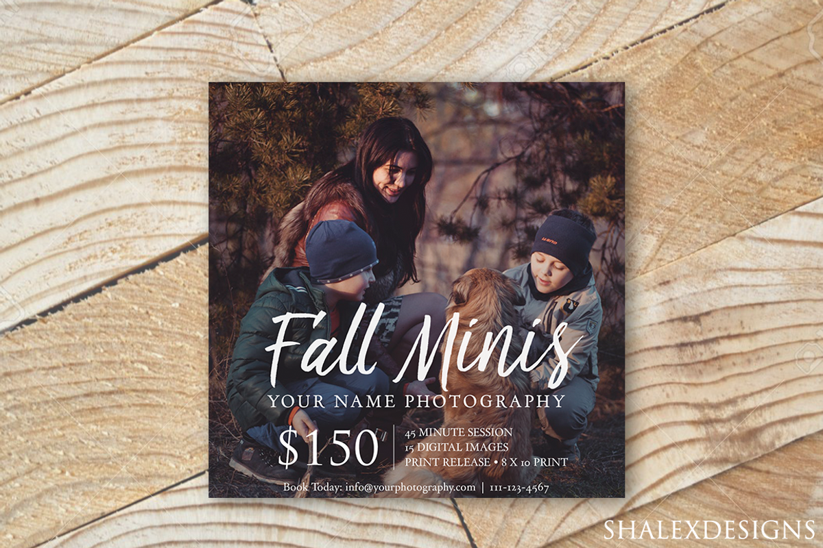 Photography Fall Minis Template, a Flyer Template by ShalexDesigns