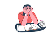 Tired people work at desk set, a Person Illustration by Good Studio (Thumbnail 2 of 9)