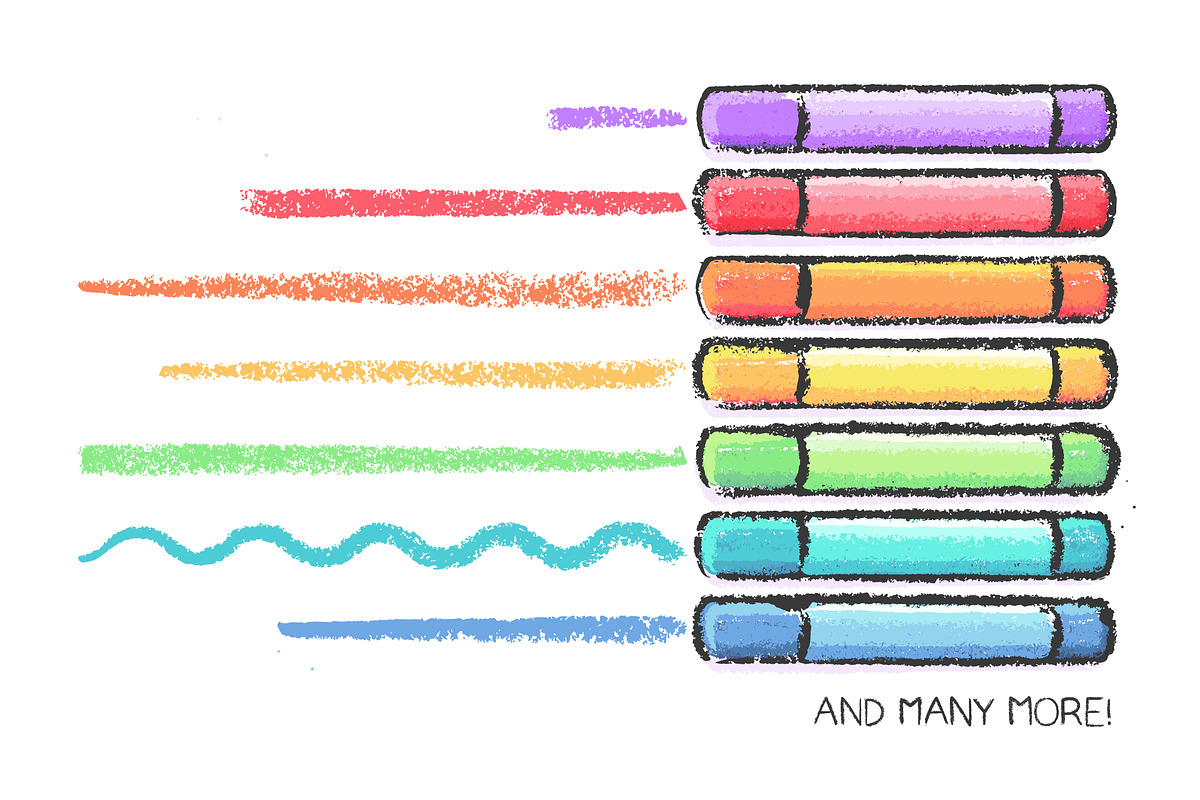 Oil Pastel Brushes, a Brush Add-On by Side Project (Photo 3 of 8)
