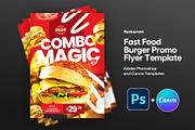Fast Food Promo Flyer | Canva & PSD, a Flyer Template by Vintage Impressions (Thumbnail 1 of 6)