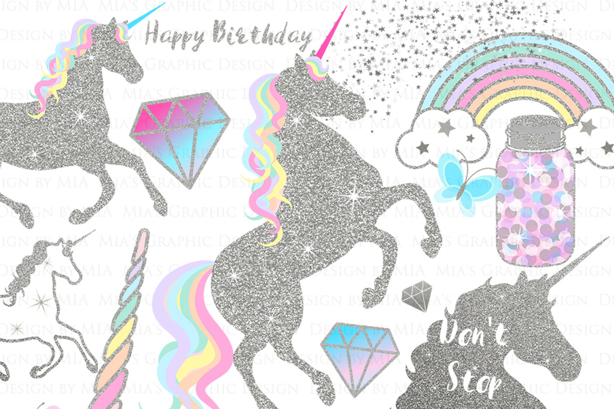 Magical Unicorns, Einhorn, Silver, an Illustration by Mia's Graphic Design (Photo 4 of 10)