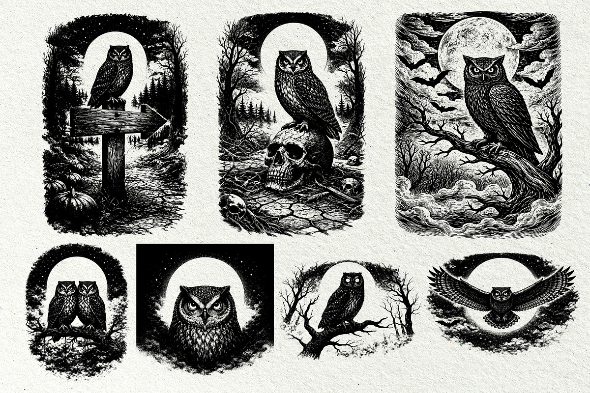 Halloween Owl SVG Graphics, a Seasonal Illustration by DENIDigitalArtSudio (Photo 4 of 6)