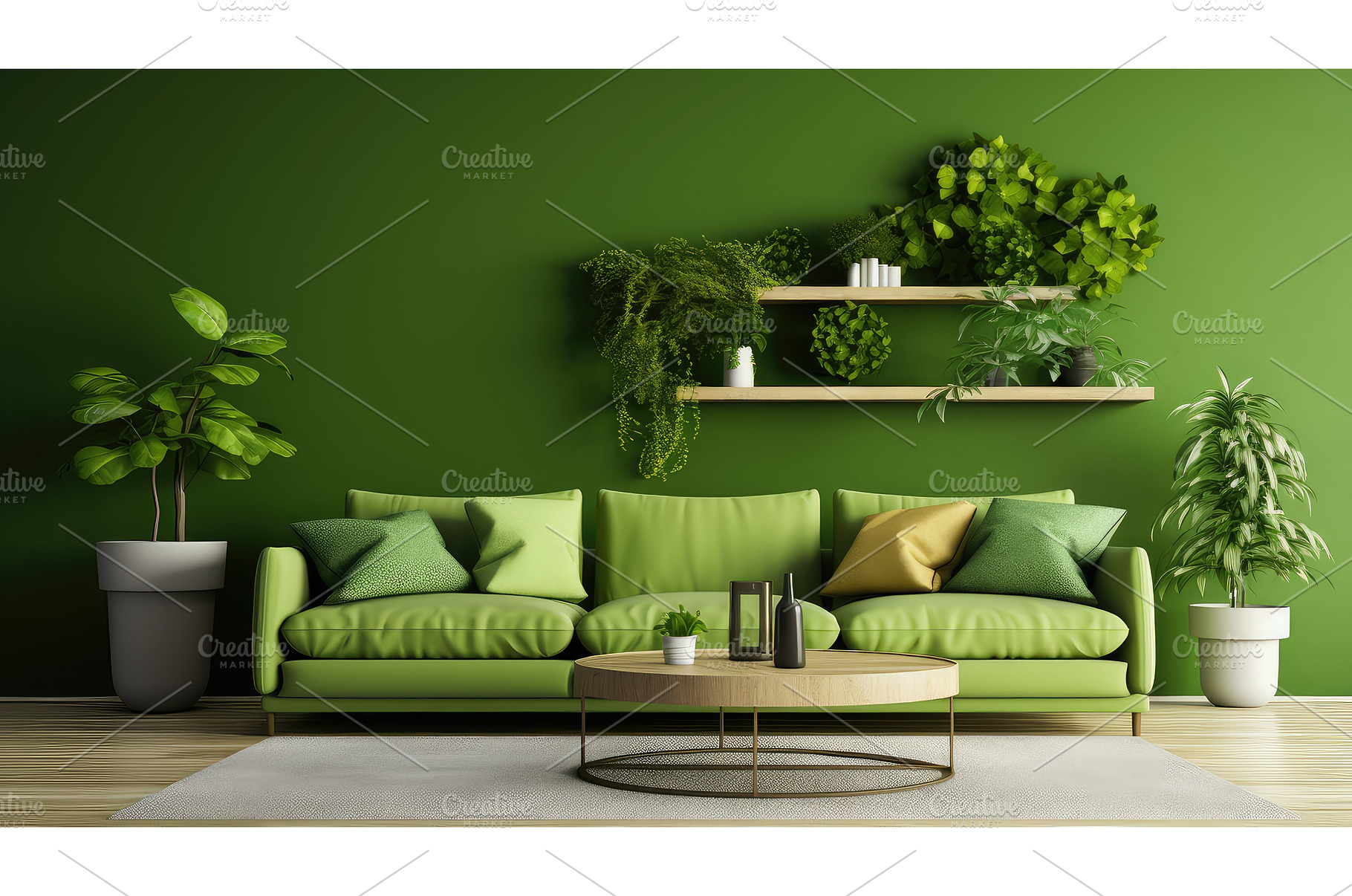 living green interior wall ai, a Background Photo by pikepicture