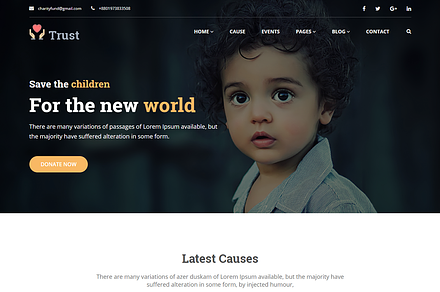 Nonprofit Charity Template –Trust, a Bootstrap Template by HasThemes