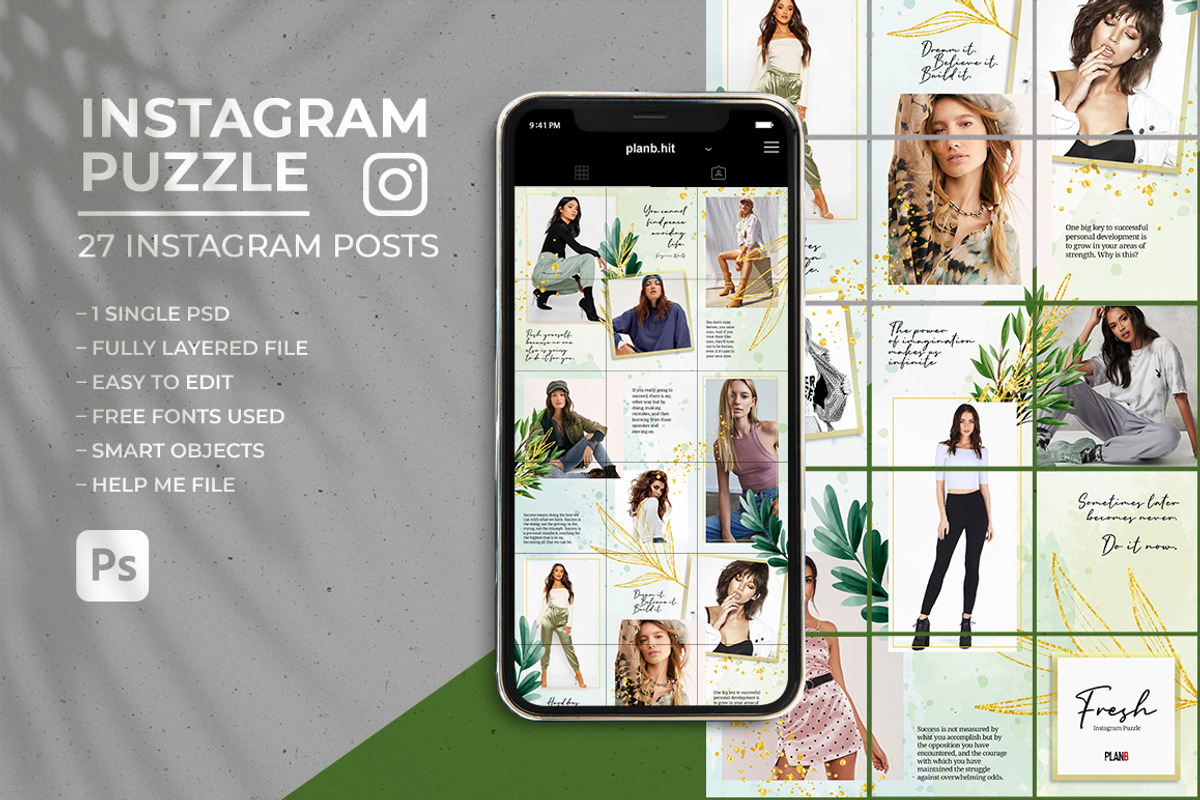 Fresh - Instagram Puzzle Feed, a Social Media Template by Plan B (Photo 1 of 6)