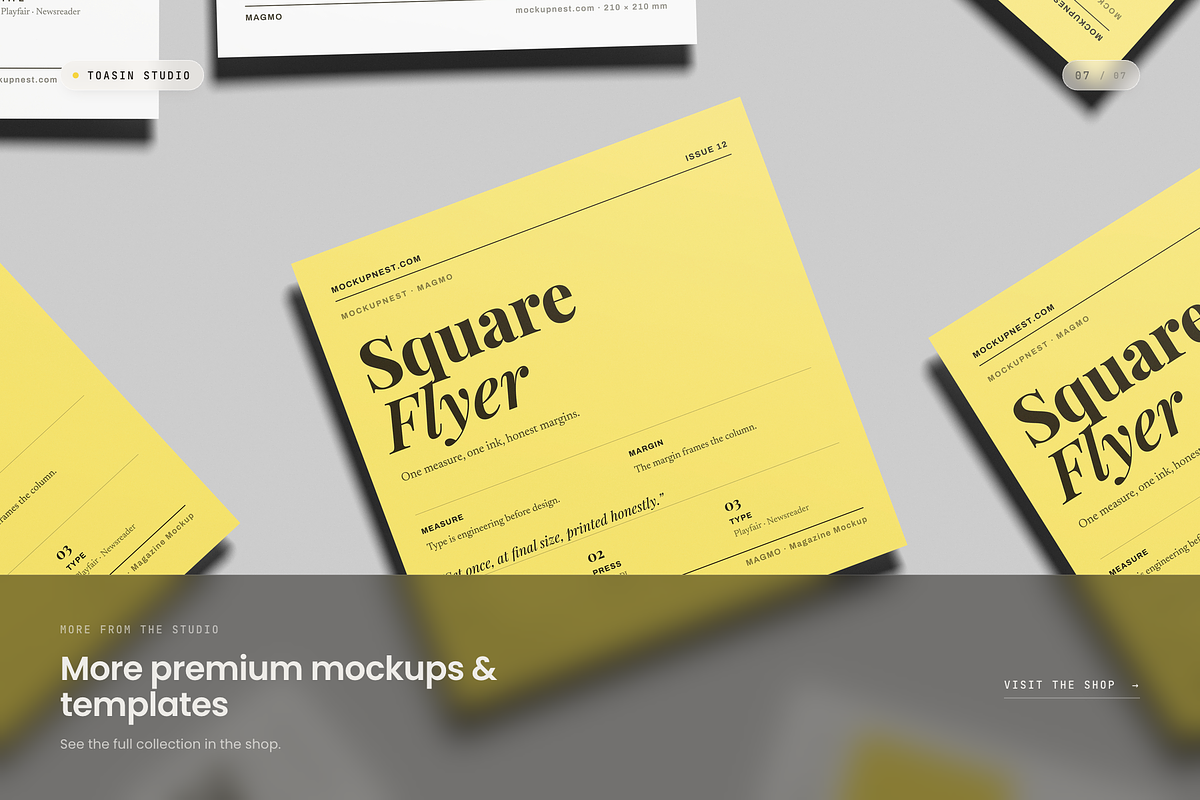 Square Flyer Mockup, an Advertising Mockup by Toasin Studio (Photo 7 of 7)